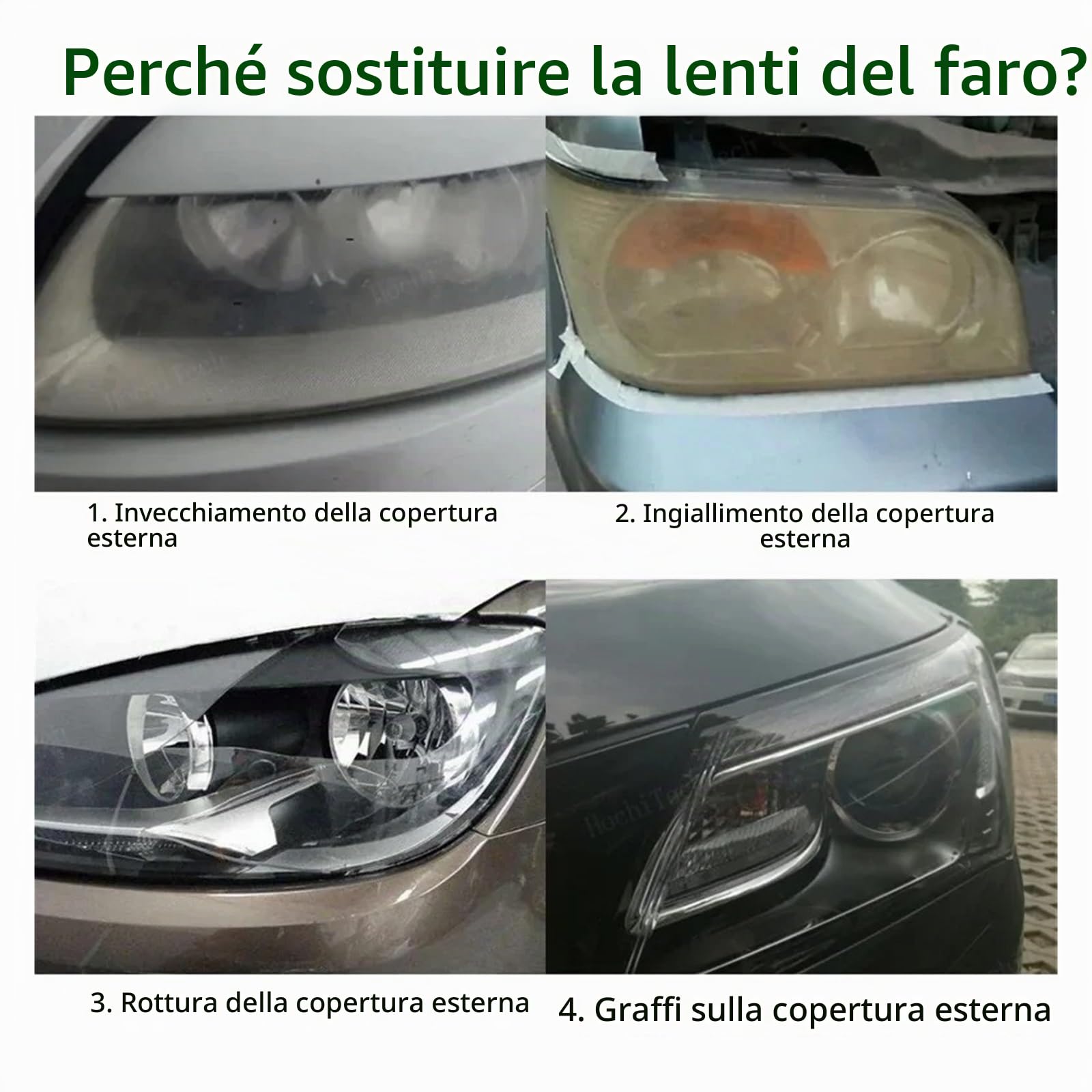 Fari Copertura Trasparente Per Fari Anteriori, Coprilampada In Vetro Per BMW Serie 3 F30 F31 F35 2013-2015 Fanali Anteriori