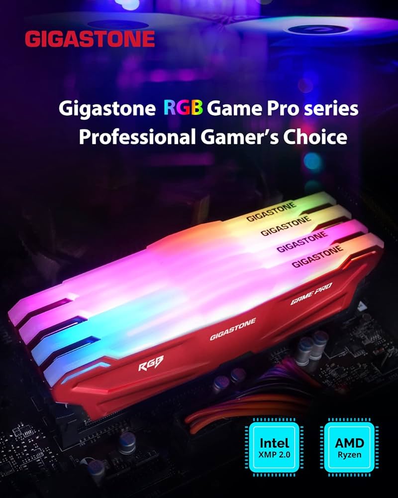 GIGASTONE GAME PRO メモリー 2枚セット Amazon.co.jp: 【発光型 DDR4】GIGASTONE Game PRO 8GBx2枚