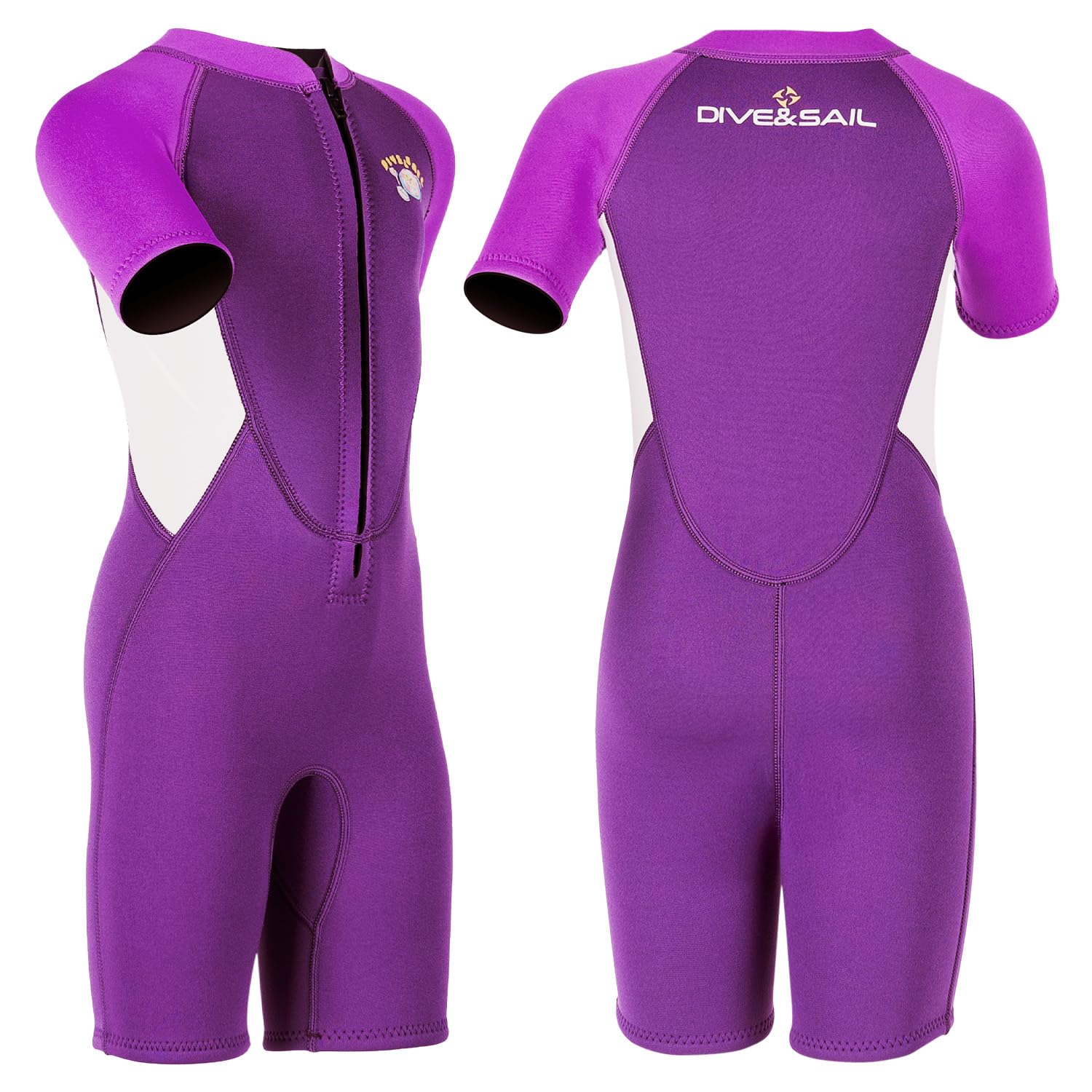 Kinder Neopren Shorty 2,5 mm mit Frontverschluss, UV‑Schutz 50+ wärmender Nassanzug für Jungen und Mädchen zum Baden Planschen Schnorcheln Surfen am See, Meer und Strand