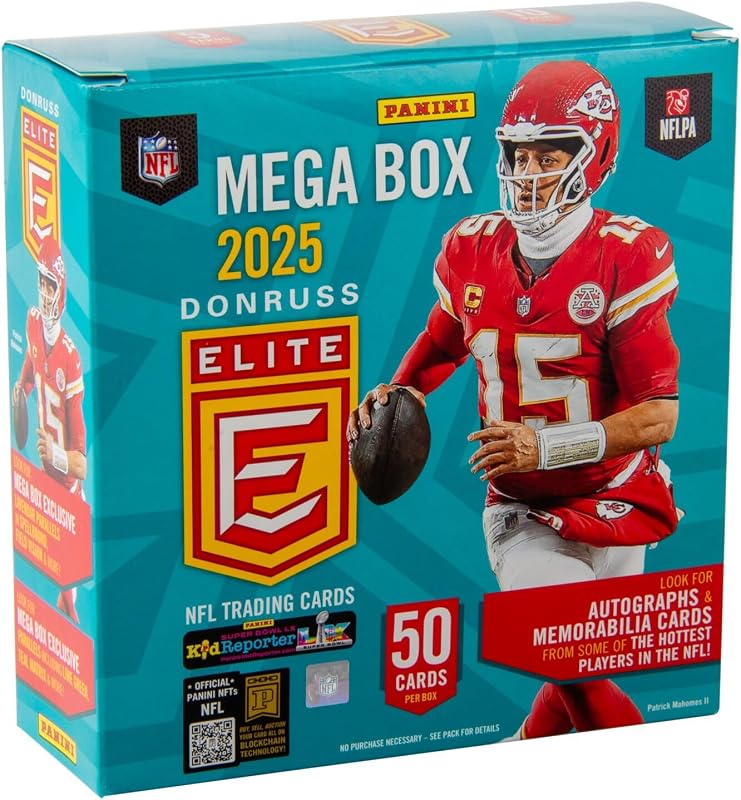 Mega caja de tarjetas coleccionables de fútbol Panini Donruss Elite 2025