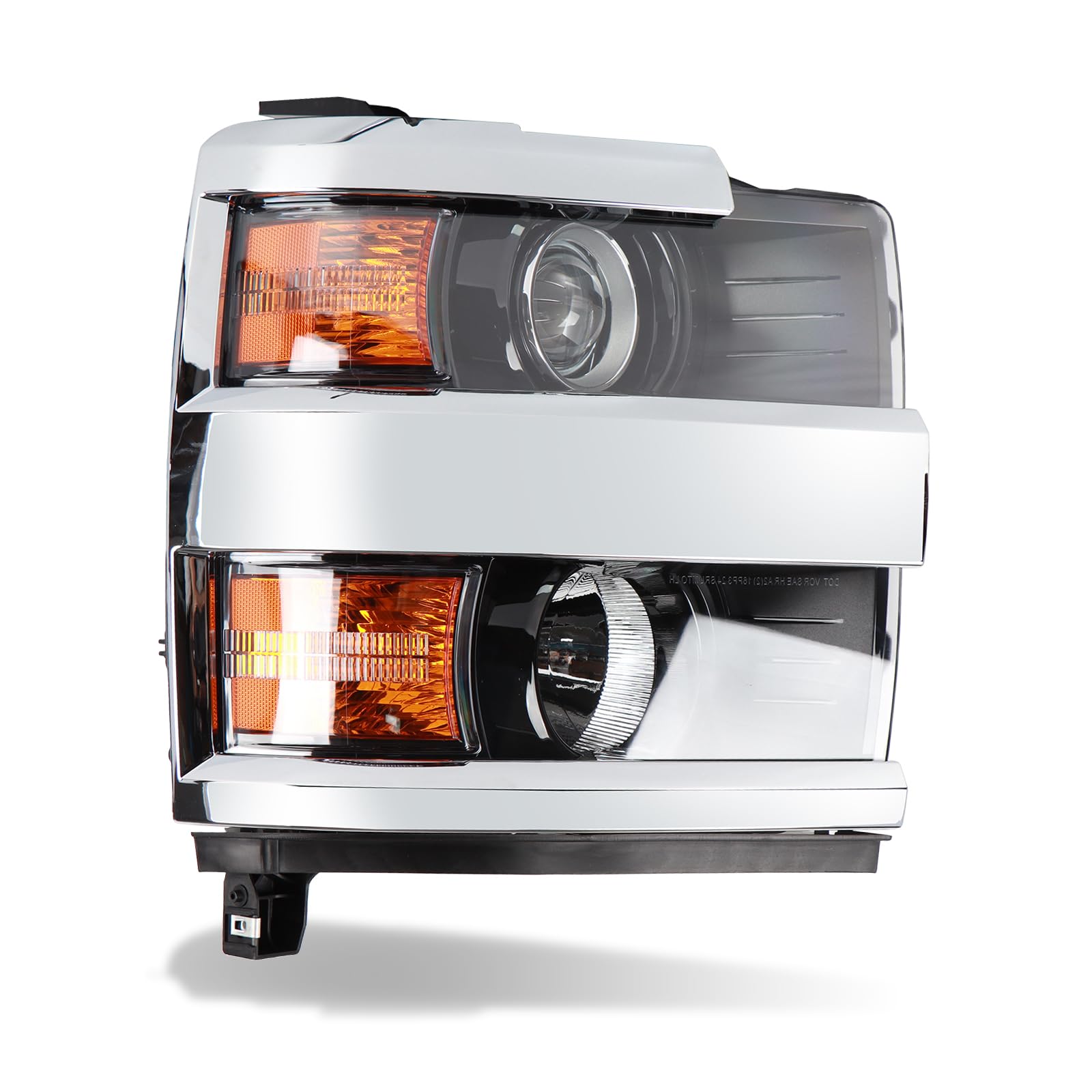 Headlights Assembly Compatible with Chevy Silverado 2500HD 2015-2019,Headlamp Halogen Passenger Side Replacement GM2503416 84388593-Chrome