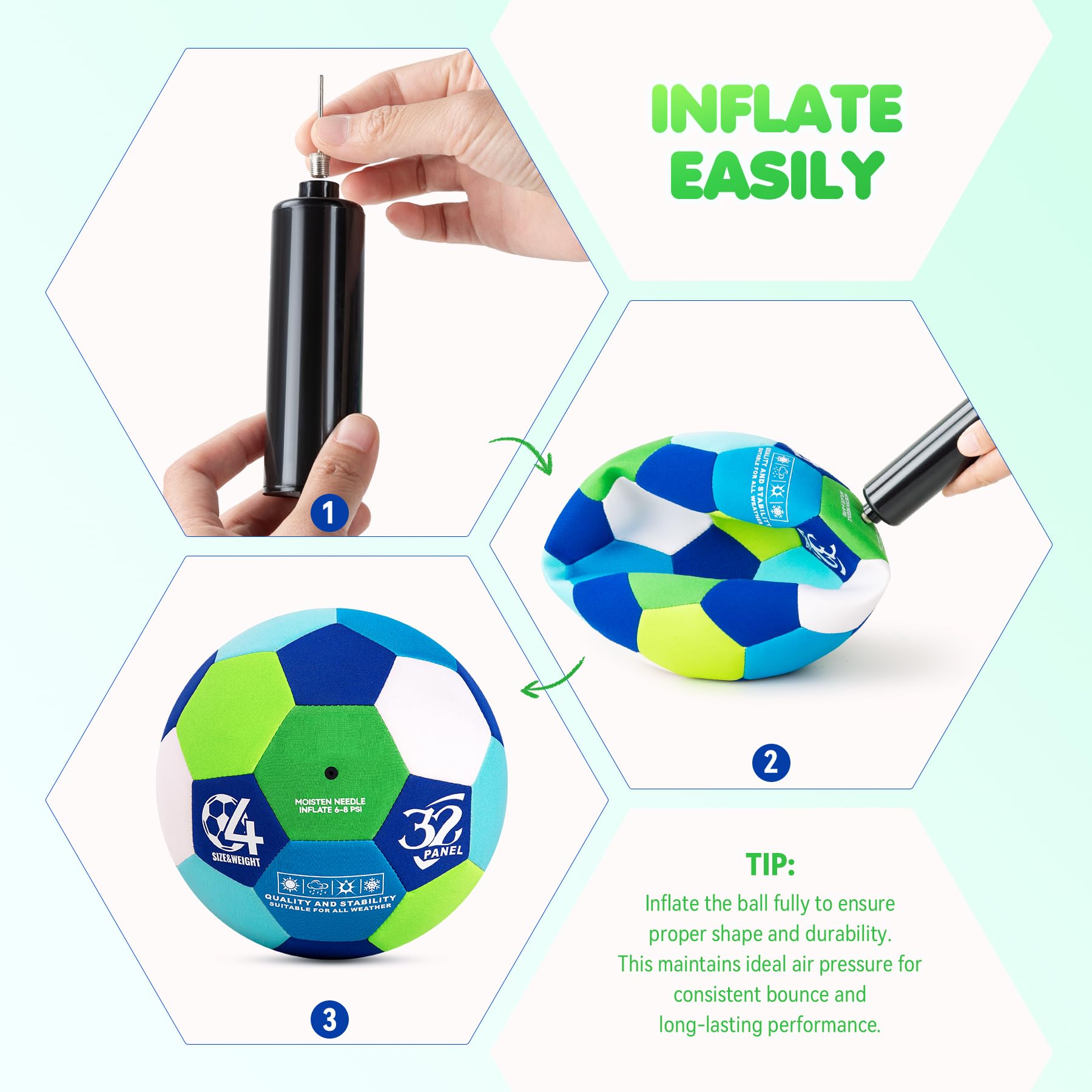 Balón de fútbol de casa, caja de zapatos de Navidad para niños, pelota de fútbol para interiores tamaño 4 con bomba desinflada, bola silenciosa para el interior de la casa para niños pequeños 5