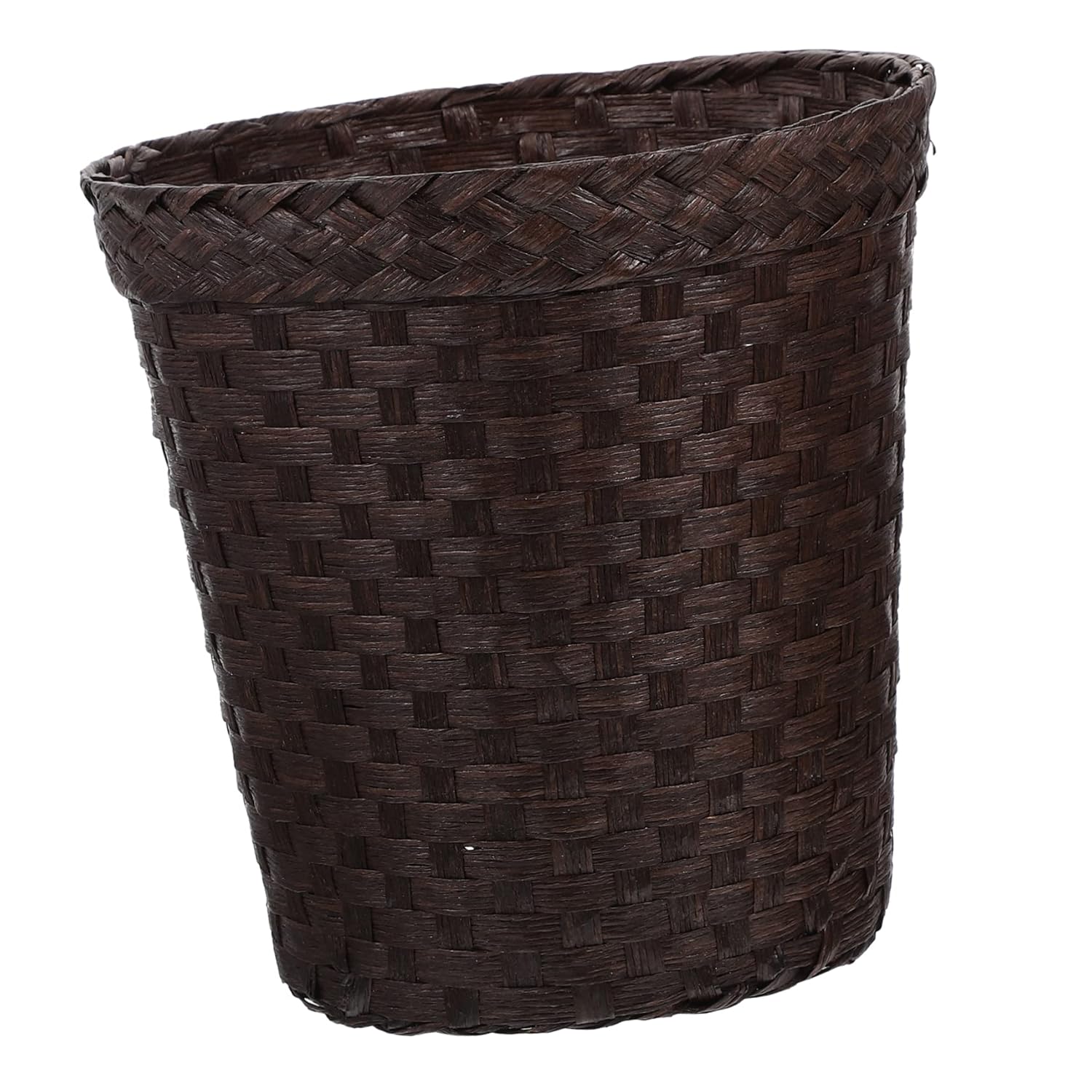 Homoyoyo Vintage Woven Paper Storage Bin Stylish Waste Paper Basket for Office Home Organization Chic