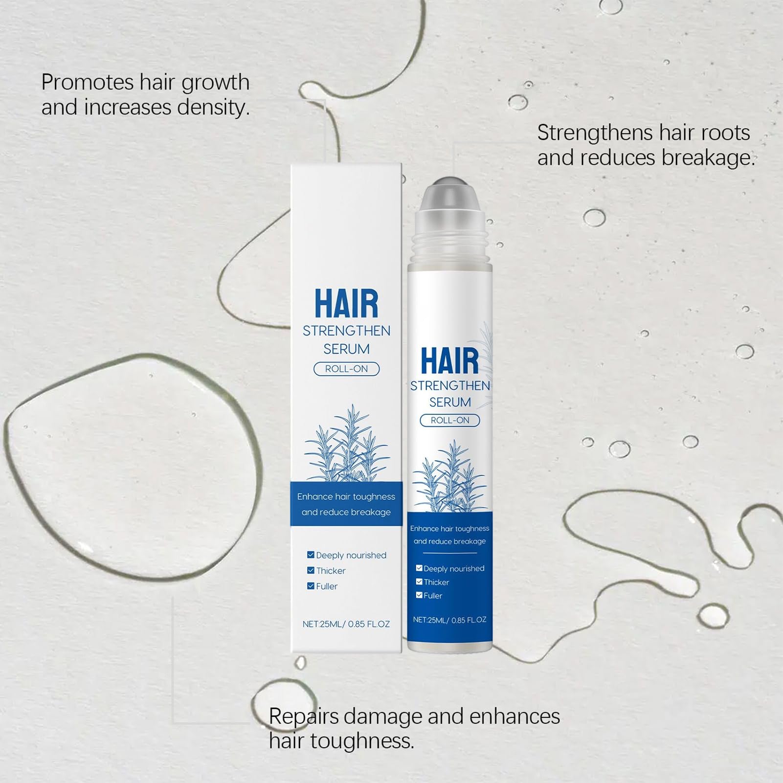 Rouleau de croissance des cheveux - 25 ml - Stylo nourrissant qui ne pousse pas les cheveux - Sérum de croissance des cheveux scalpiques - Solution de rouleau de soin du cuir chevelu pour cheveux