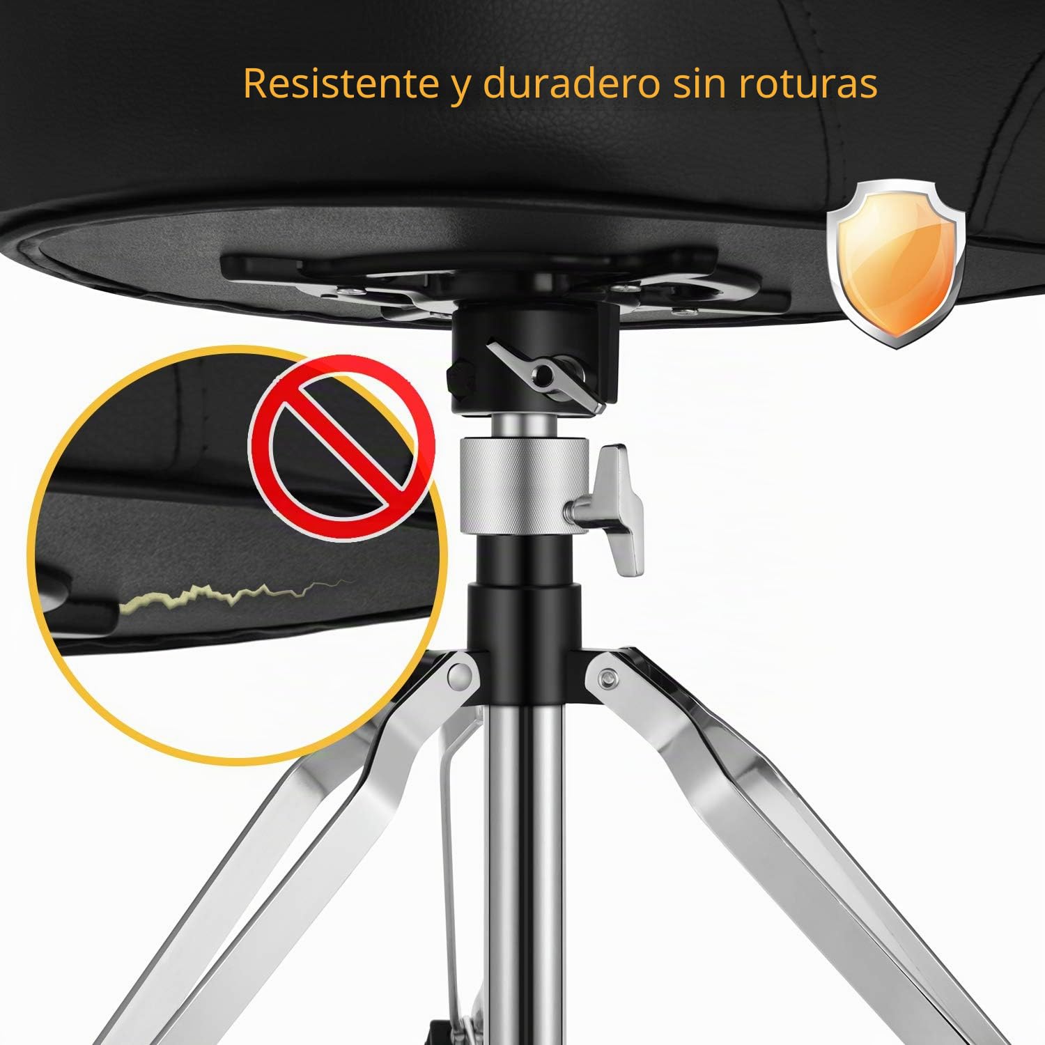 Donner - Taburete Ajustable para batería, Silla Acolchada para batería de Estilo Motorista para conciertos