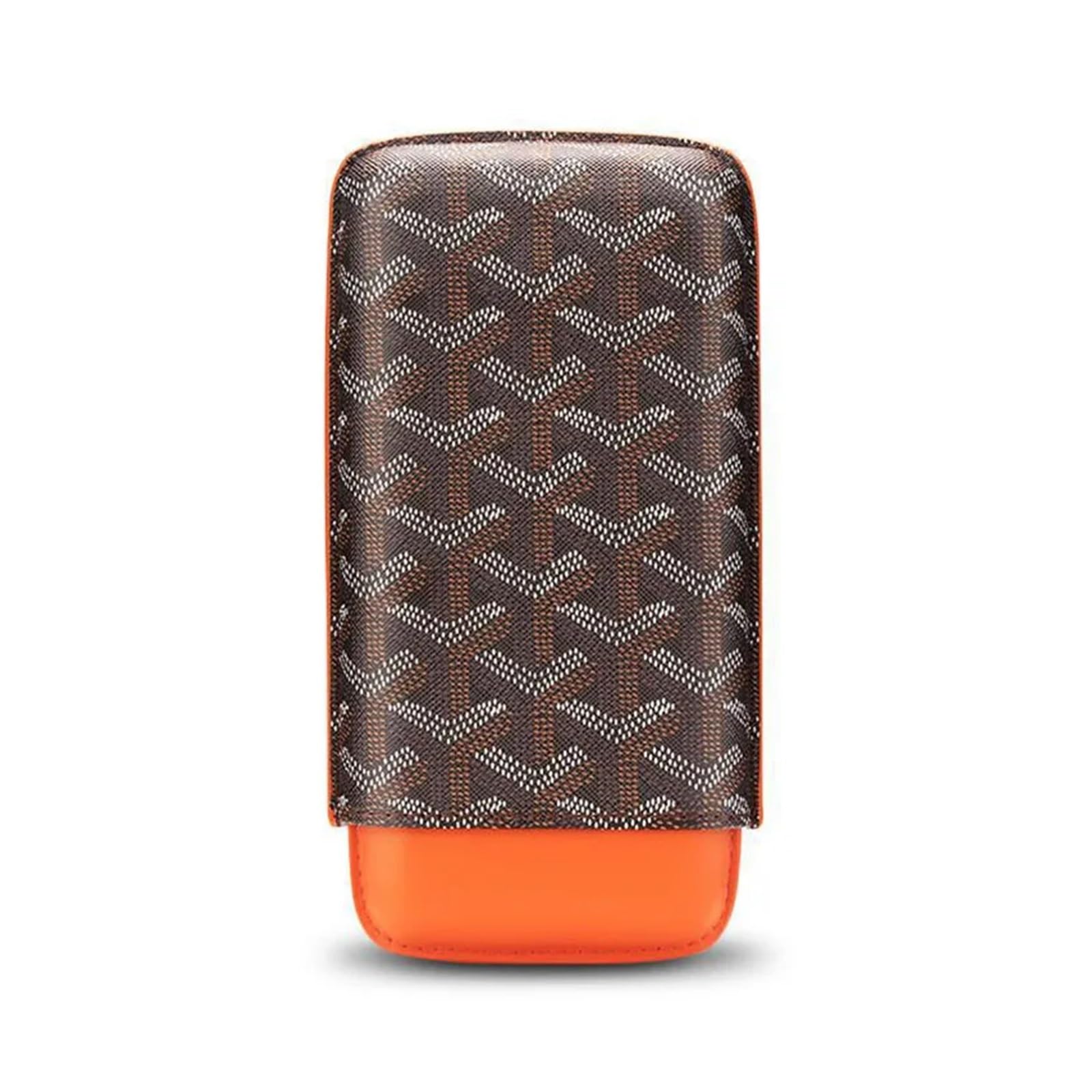 Cenz-888 Orange Portable Cigar Humidor Portable Cigar Case, Humidor Travel, Cigar Accessories, Leather Holds Gift Box Cigar Case Cigar Box(Orange)