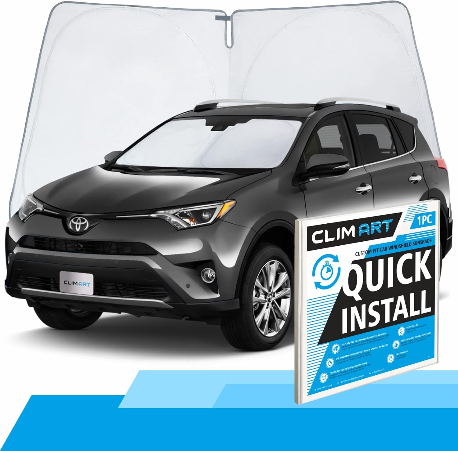 CLIM ART Windshield Sun Shade for Toyota RAV4 20132018
