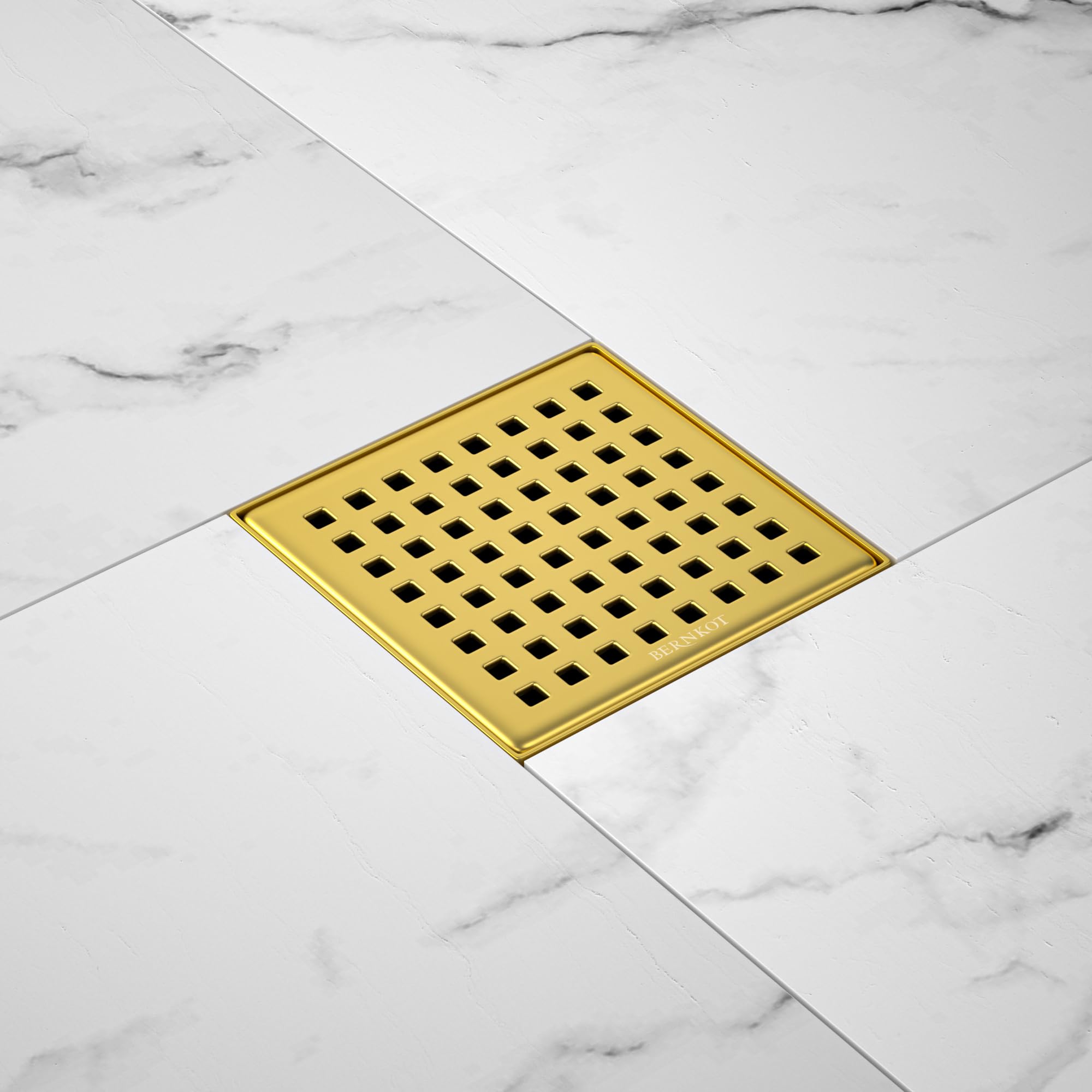 Canalina per doccia quadrata 10 x 10 cm, sifone a 360° con blocco odori e filtro per capelli, canalina di scarico in acciaio inossidabile, scarico a pavimento, scarico doccia molto piatto DN50