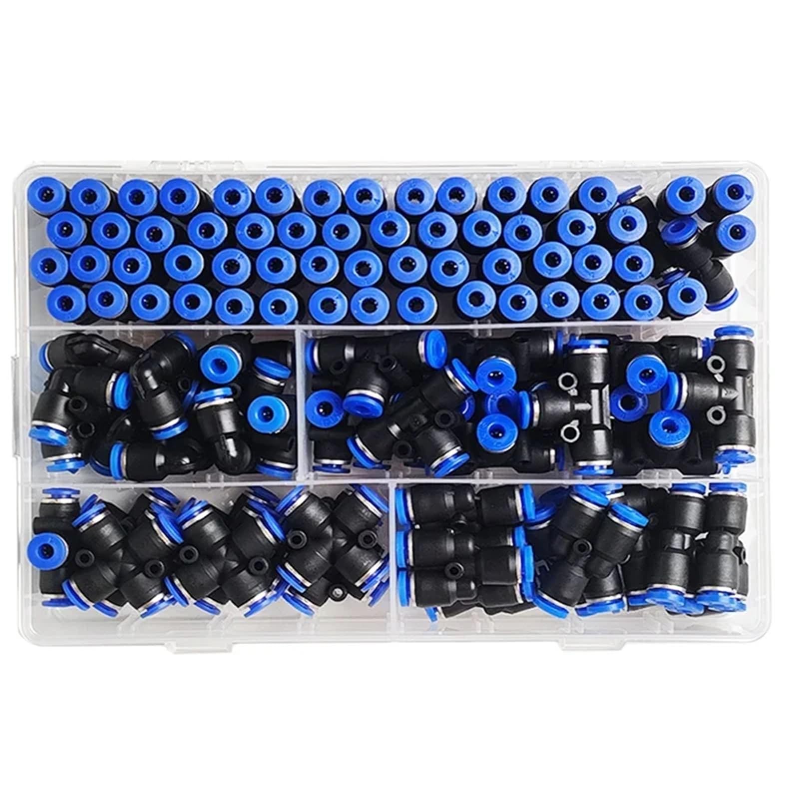 Zestaw szybkozłączek pneumatycznych do węży powietrznych, 114 sztuk/pudełko, 4 mm, PU-4/PE-4/PZA-4/PY-4/PV-4/PG-4(1 BOX)