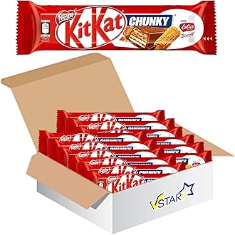VSTAR All Chocolate Bars Collection (Kiit Kat Chunky Lotus Biscoff Milk Bar 42g, Half Box)