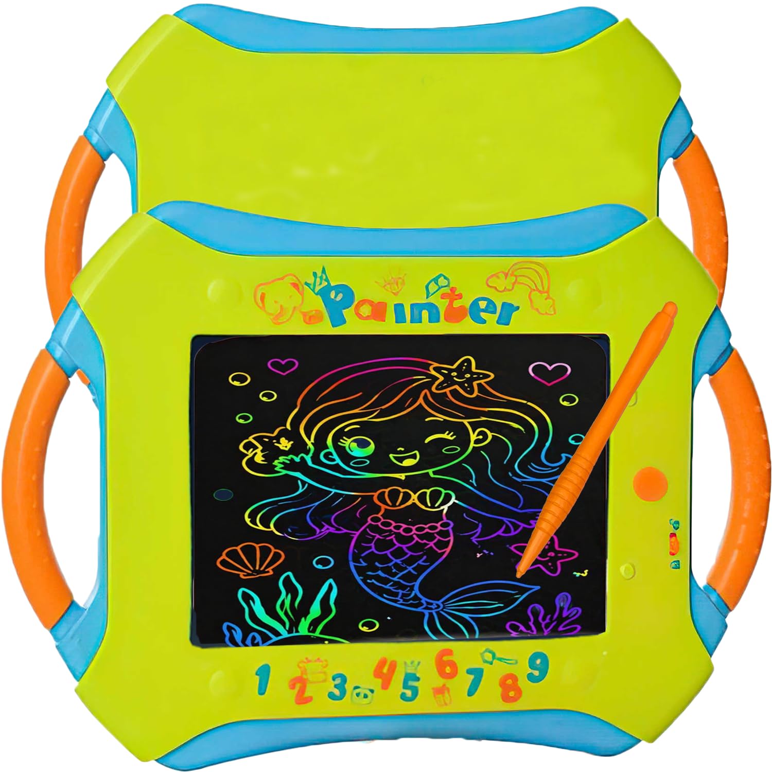Toyana LCD Drawing Tablet for Kids, Electronic Writing Pad 12.5" Large Screen Colorful Doodle Board, Educational Learning Sketchpad with Stencils and Crayon Moulds Gift Set for Children 3+ Years — image 1