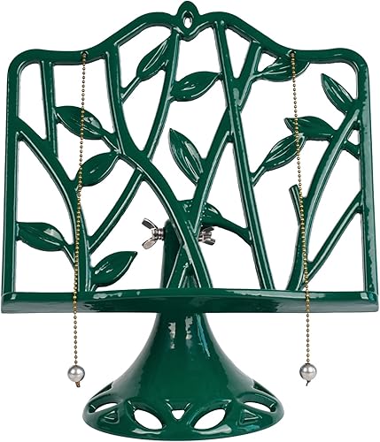 Soporte para libros de cocina, diseño de bambú vintage, soporte de recetas de metal de hierro fundido, soporte de recetas multiángulo para encimera