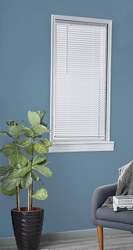 Miniatura 4 de Mini persiana inalámbrica de 1 pulgada de ancho x 36 pulgadas de largo, color blanco, filtro de luz, elevación inalámbrica y desee inclinación.