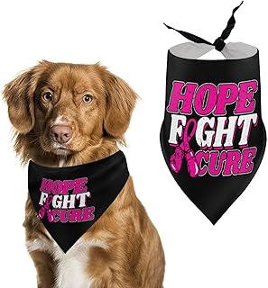 Breast Cancer Awareness Hope Fight Cure Dog Bandana Washable Pet Scarf Cute Triangle Handkerchief for Dog Cats