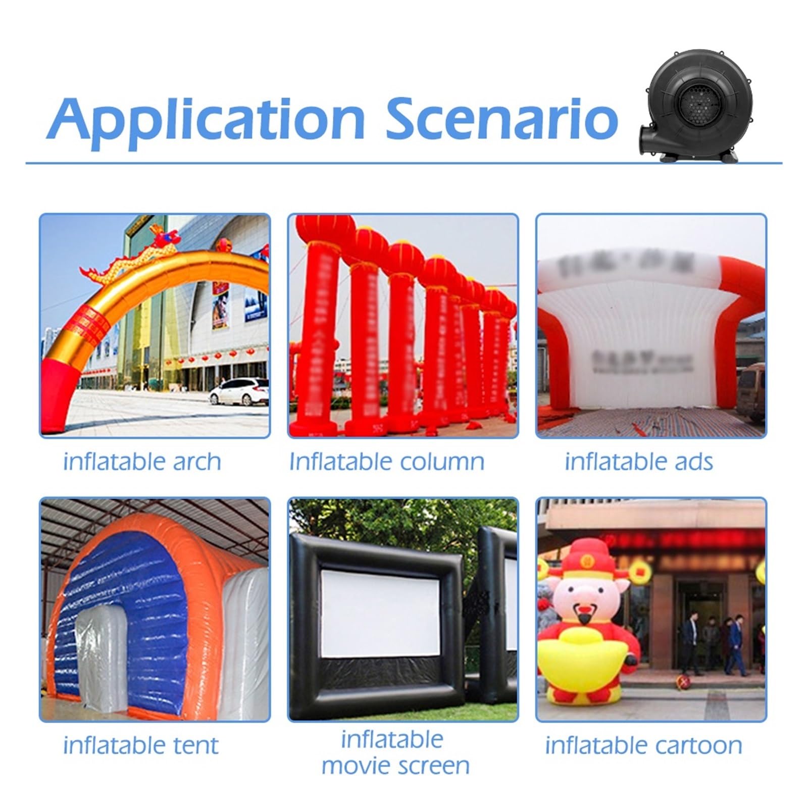 Bomba De Aire Eléctrica 380W, Ventilador Inflable, Pantalla Película, Casa, Tienda Campaña, Máquina For Fiesta Boda Flujo De Aire Potente