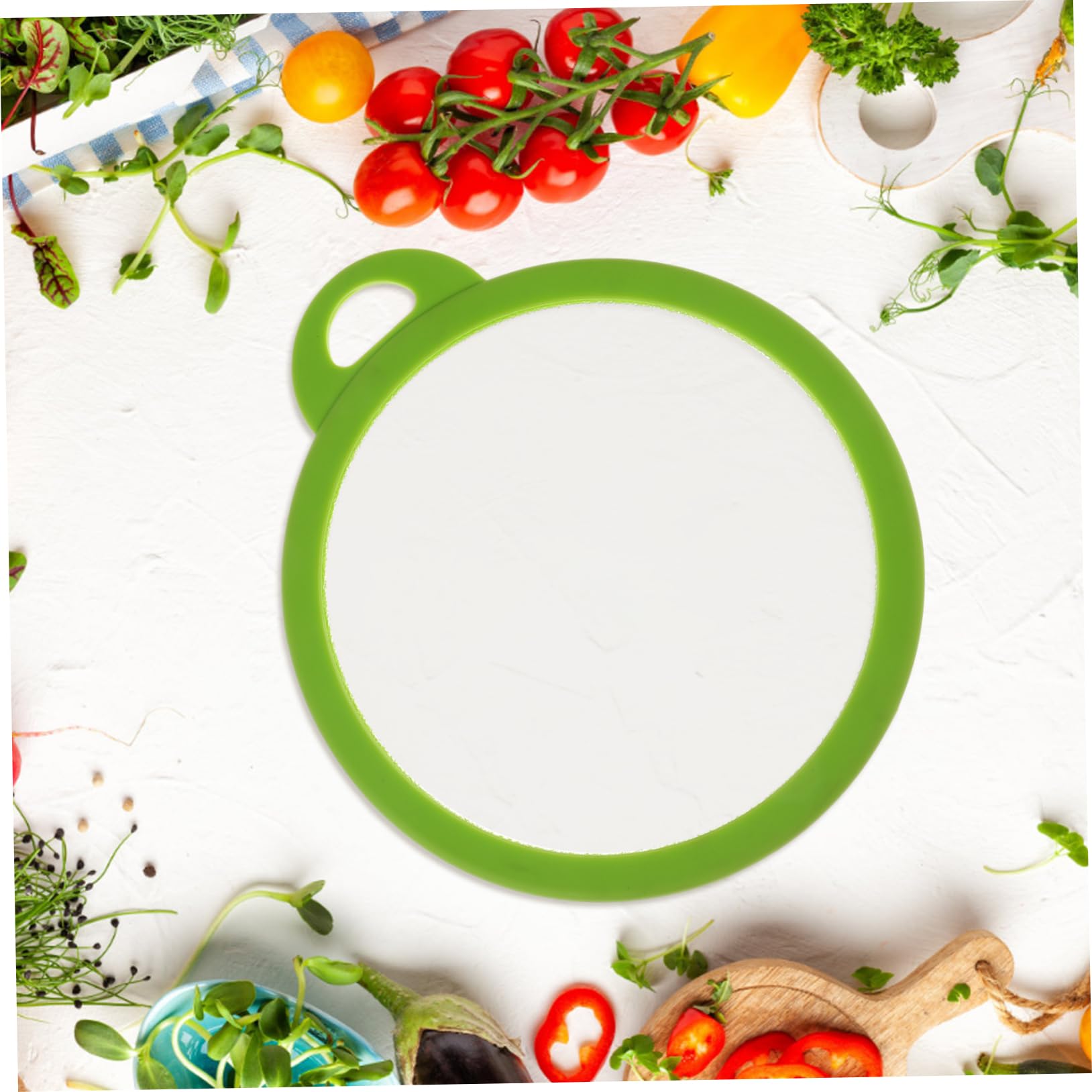 VOSAREA Planche à Découper Ronde Épaisse Verre Résistant Aux Rayures Planche à Découper Polyvalente Pour Cuisine Légumes Et Viande Antidérapante
