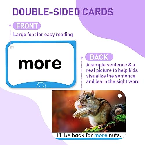 Miniatura 2 de BenBen Sight Words - Tarjetas flash, 350 palabras de sitio de alta frecuencia de Dolch & Fry para pre-K, jardín de infantes, primer grado, 2 grado,