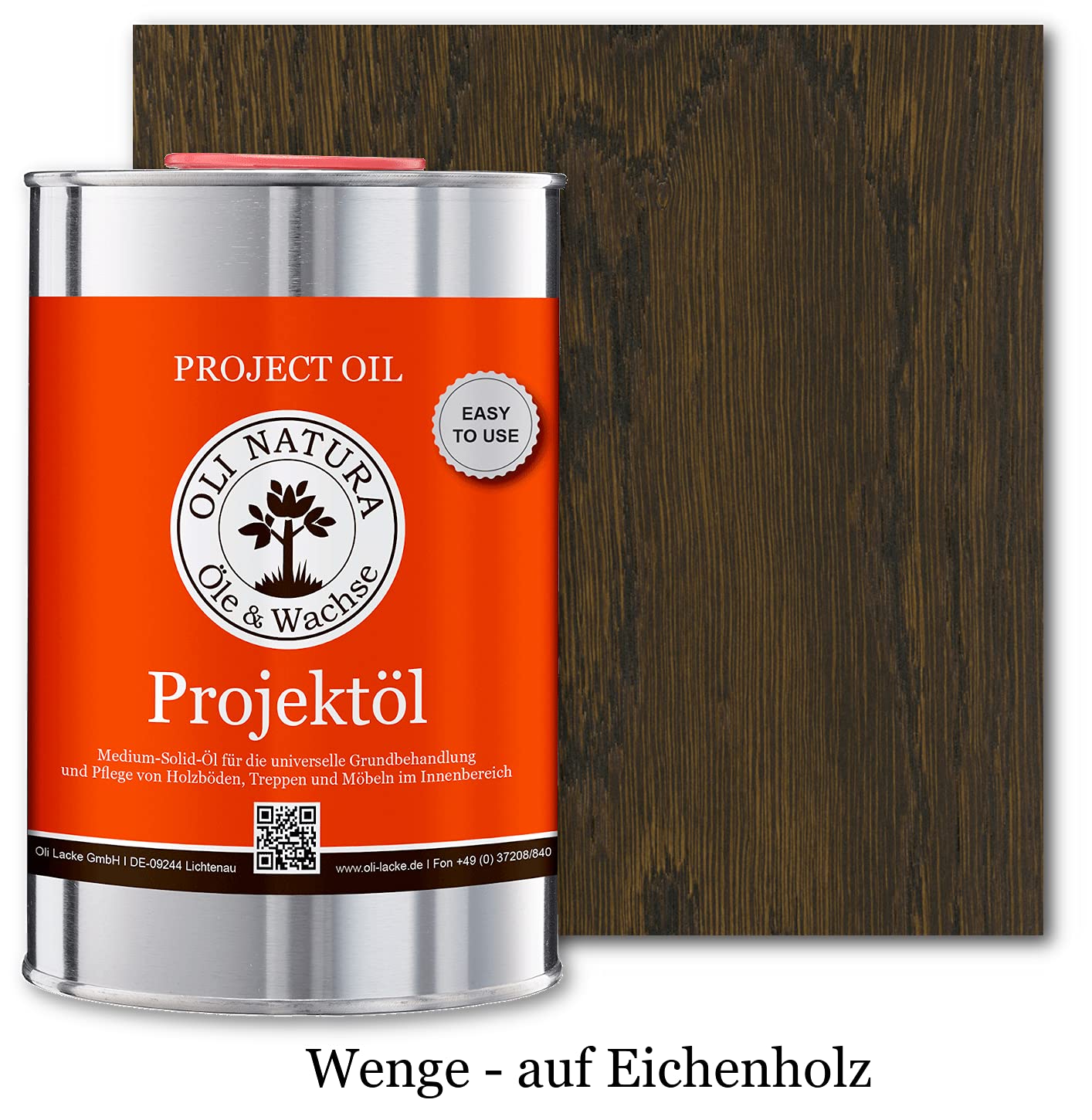 OLI-NATURA olej do projektów (uniwersalny olej do drewna), zawartość: 1 litr, kolor: wenge