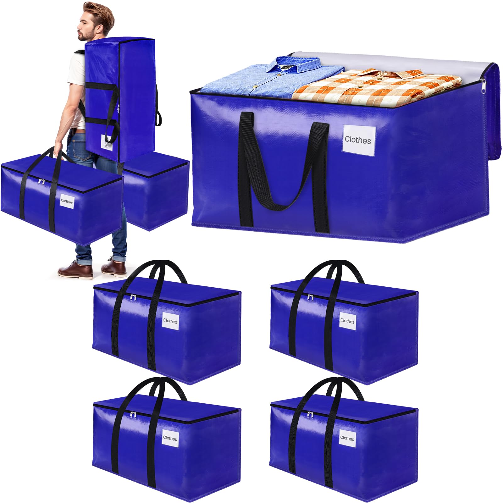 Bolsas de almacenamiento resistentes Fabspace de 25 galones plegables con asas reforzadas