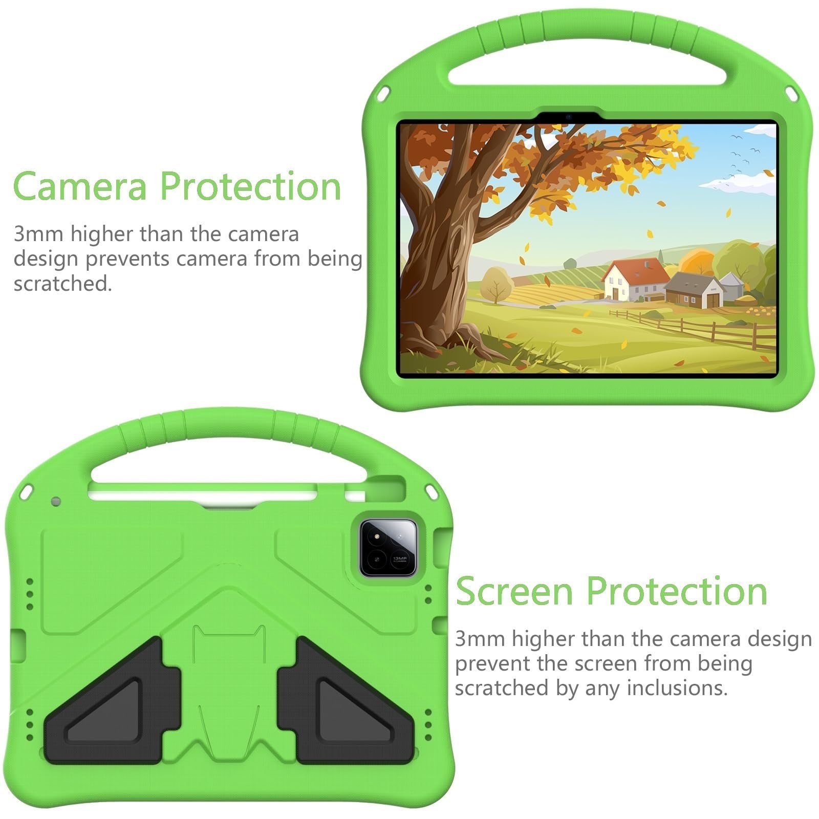 Do Walmart Onn 27.6 cm Pro 2024 Model 100146660 etui dla dzieci, lekki pokrowiec na tablet EVA z regulowanym paskiem, odporny na wstrząsy uchwyt i podpórka dla dzieci, przenośna powłoka ochronna