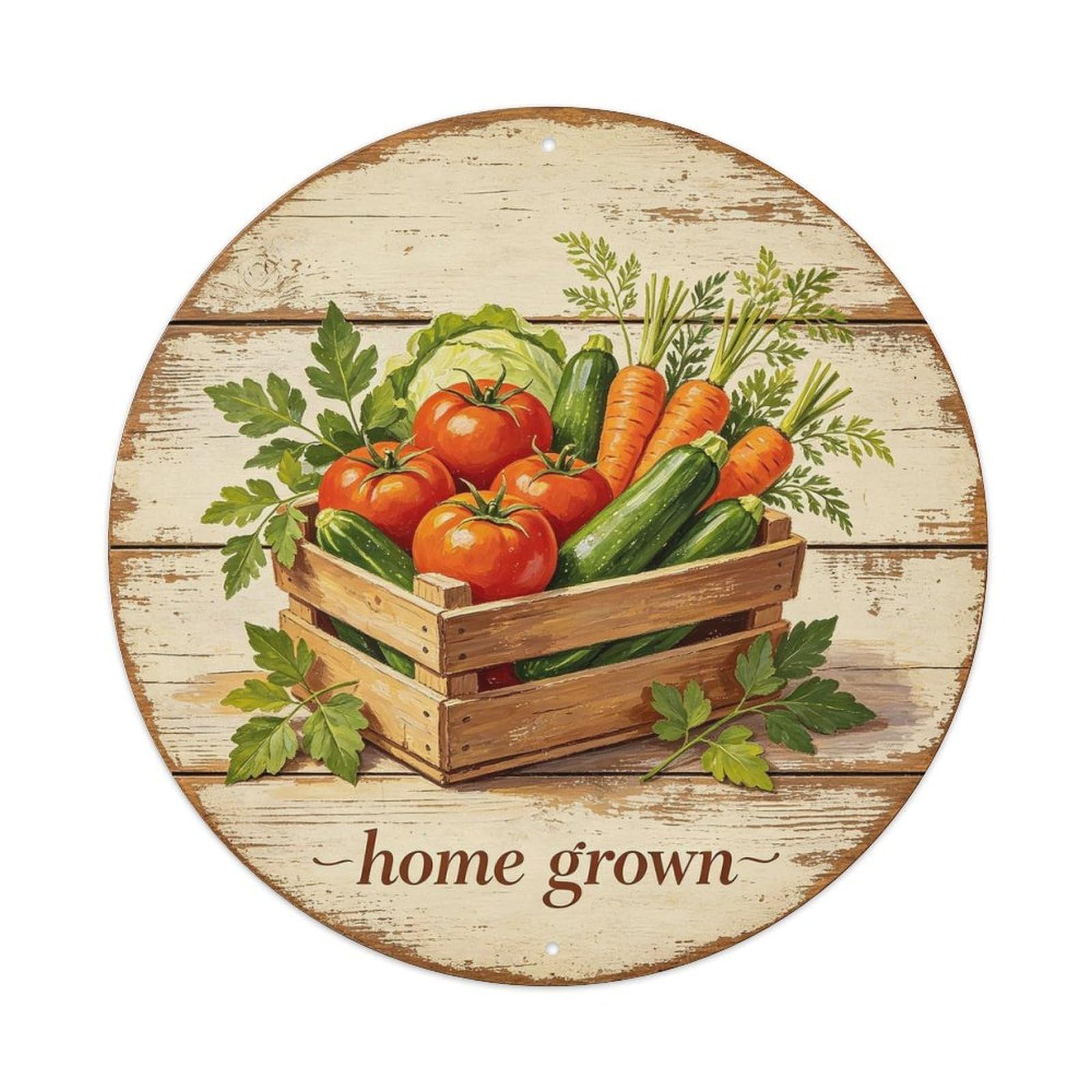 Home Grown Metal Tin Sign Plaque