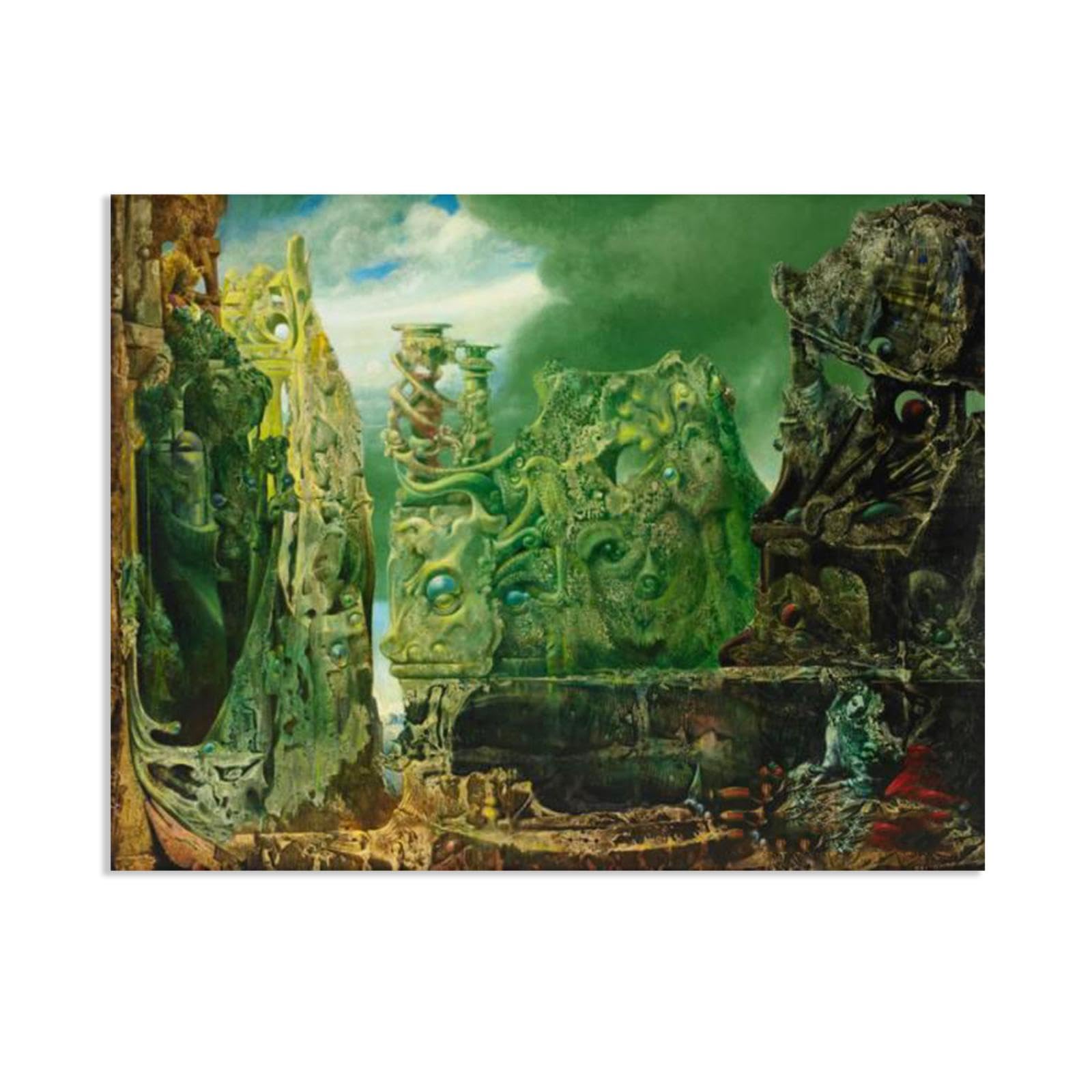MYCGGDGH Max Ernst Canvas Wall Art Reproductions of Famous Paintings L’oeil du silence Dreamy Surrealism Poster Elegant Wall Decor for Living room bathroom 40x30cm(16x12in) Frameless