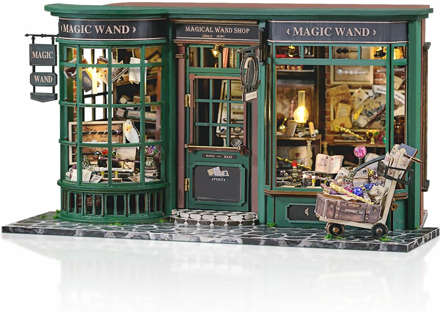 CuteefunDIY Miniature Dollhouse Kit, DIY Magic Wooden Doll House Kit, Handmade Crafts for Adults, Creative Room for Birthday Chirstmas Gift (Magic Wand Shop)