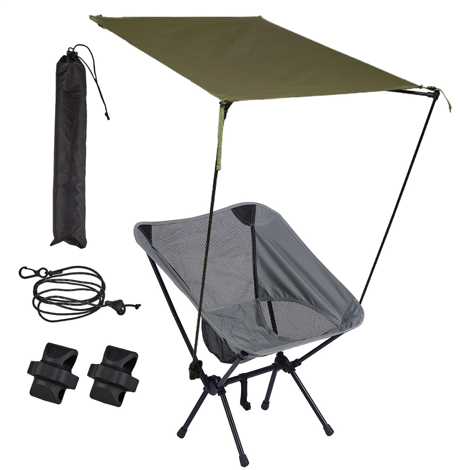 Camping Chair Shade,Folding Camping Chairs Canopy Outdoor,Sun Shelter Umbrella Heavy Duty Lounge Sunshade Portable | for Adults Travel Beach Patio Garden Sports Tailgates Fishing Hiking