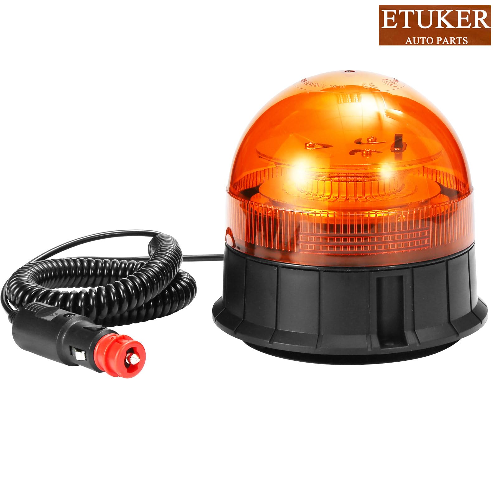 Piloto Estroboscópica Luz Rotativo Led NaranjaTractor Magnetico 12v 24v Flash de Emergencia Homologadas