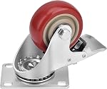 3 Inch Industrial Heavy Duty Swivel Caster Wheels with Brake,Set of 4 Safety Locking Casters,Load 1600lbs,Premium Polyurethane Wheels for Table, Trailer, Saw Table, Stage Toolbox, Bed, Corn Board
