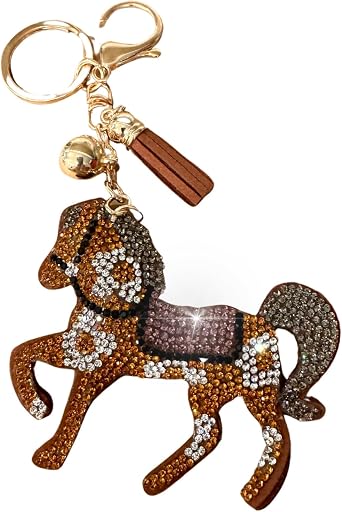 Popfizzy Crystal Keychains for Women and Girls, Bedazzled Purse Charms, Bling Backpack Accessories, Bag Charms, Handmade Gift