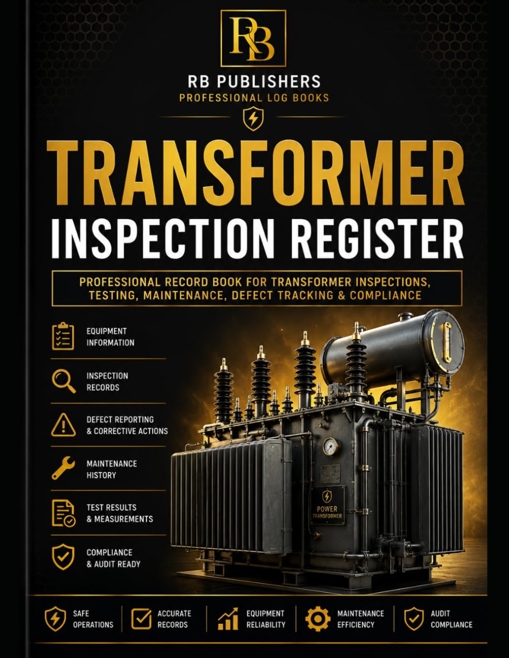 Transformer Inspection Register: Professional Log Book for Equipment Information, Inspection Records, Maintenance & Test History, Defect Tracking, ... Audit Reviews and Compliance Documentation