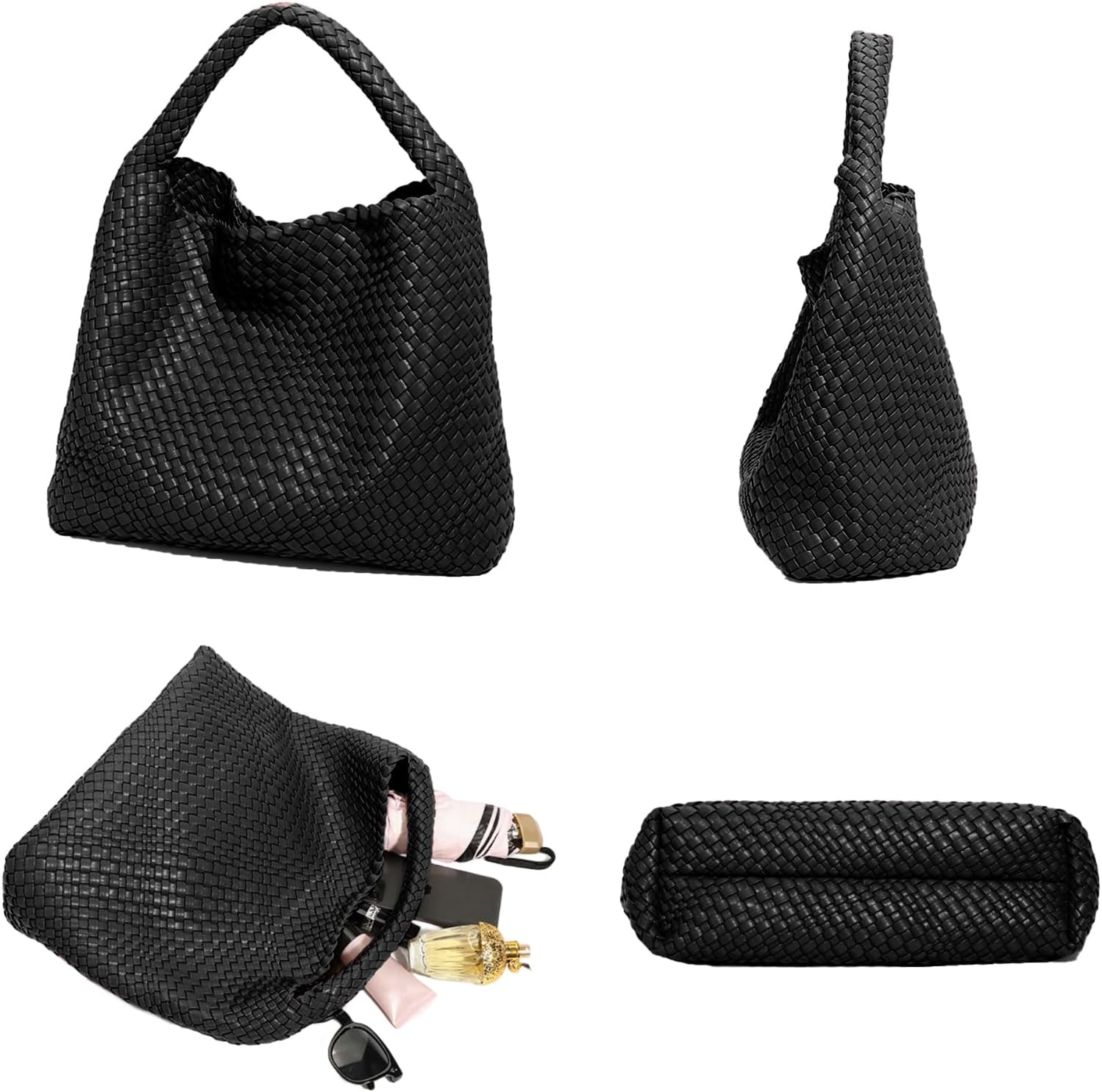 Tote Bag Shoulder Handbags for Women Hand bag Large Capacity Travel Woven Lightweight Purse Hobo Slouchy Bags - Image 5