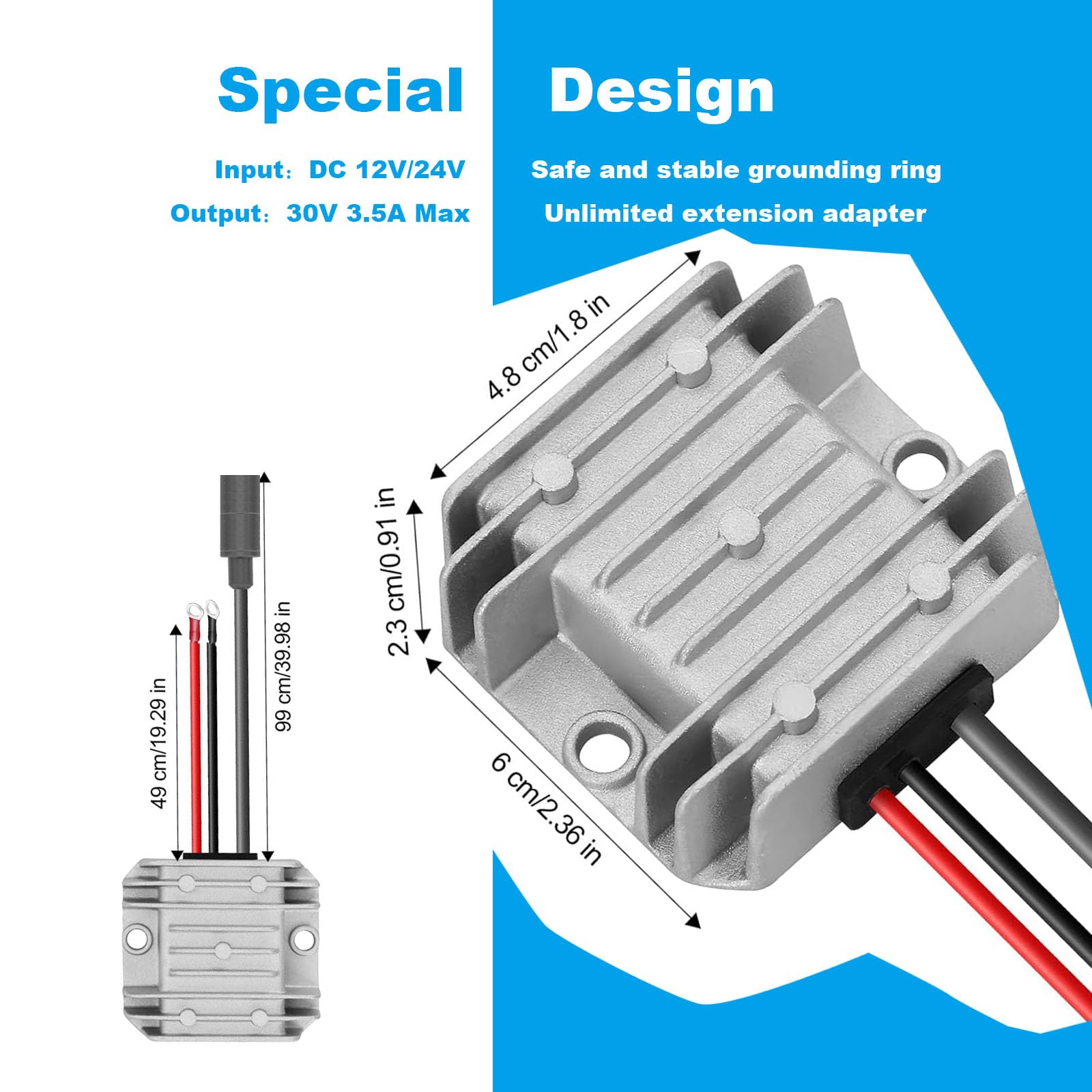 NEW Starlink Mini 12V-24V Car Adapter Step-Up to 30V 3.5A DC Output Is