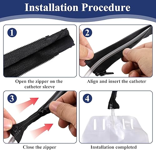 Miniatura 5 de Reemplazo de la cubierta de tubo de catéter (45.3 pulgadas de largo) de las fundas de bolsa de catéter Foley para una protección discreta