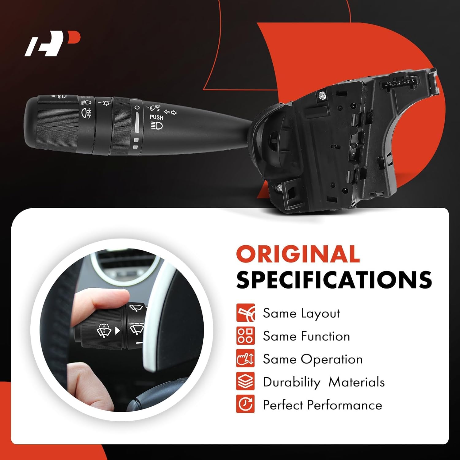 A-Premium Turn Signal Switch, Fog Light Multifunction Switch Lever Compatible with Jeep Wrangler, Compass, Patriot, Liberty & Dodge Journey, Avenger, Caliber, Nitro & Chrysler PT Cruiser, 200