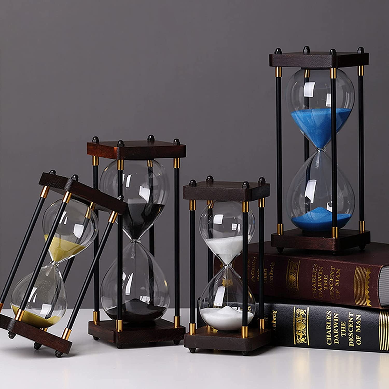Temporizador de reloj de arena, decoración de reloj de arena, Temporizadores de reloj de arena de doble protección Seguridad infantil Reloj de arena Asistente de gestión del tiempo, regalo creativo (3