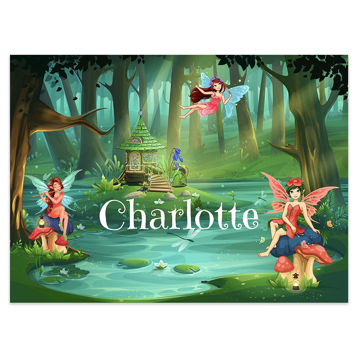 Paper Themes Girls Fairy Dell Play Mat For Kids - Messy Paint Sheet, Playdough, Arts And Crafts Splash Mat (, (L) 110 X 75 Cm)