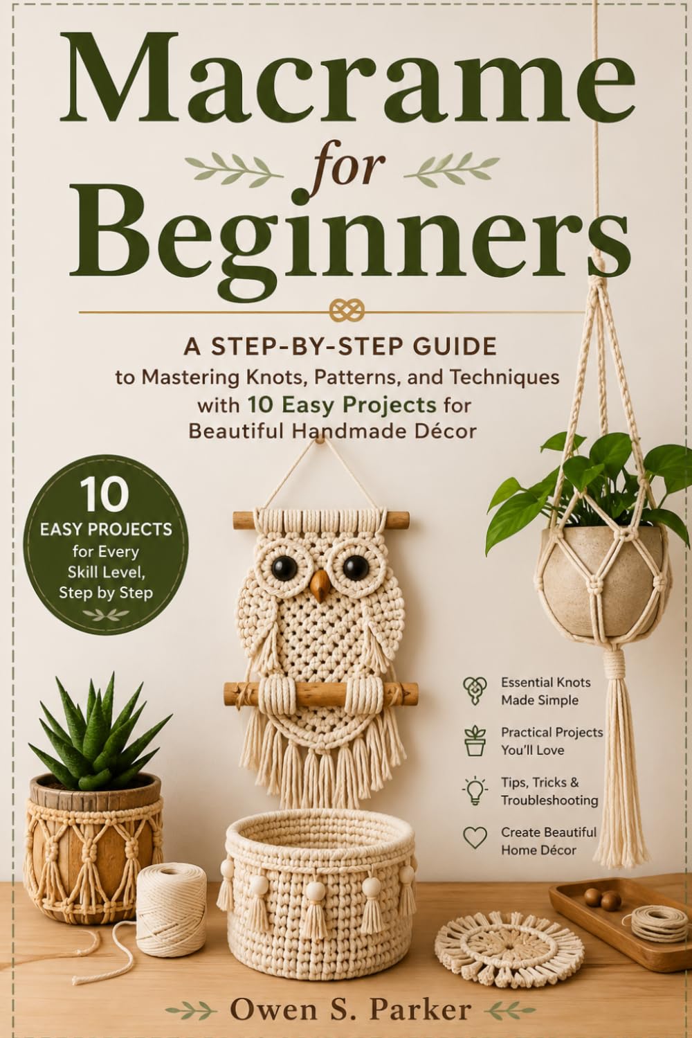 Macrame for Beginners: A Step-by-Step Guide to Mastering Knots, Patterns, and Techniques with 10 Easy Projects for Beautiful Handmade Décor