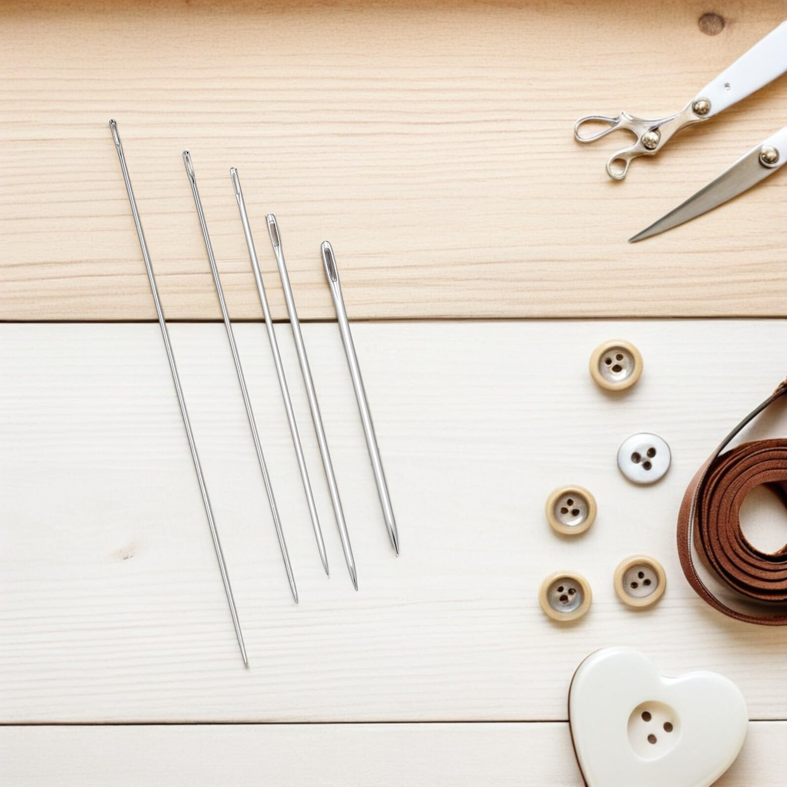 DECORNIJIA 25 piezas Agujas Grandes para Coser Mano Extra Largas y Resistentes para Cuero Bordado y Acolchado con Diseño de Ojo Grande para Fácil Enhebrado y Uso Tejidos Gruesos