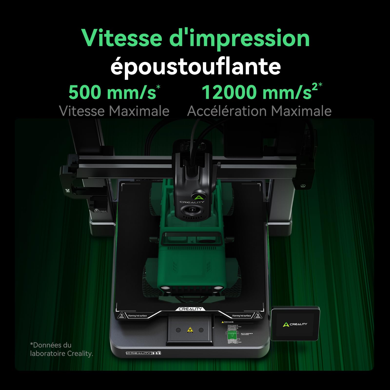 Creality Hi Combo (A) Imprimante 3D Multicolore avec CFS, 500mm/s Haute Vitesse, Mise à Niveau Automatique, Lecture Automatique du Filament, Assemblage Complet, Mode Silencieux 260x260x300mm