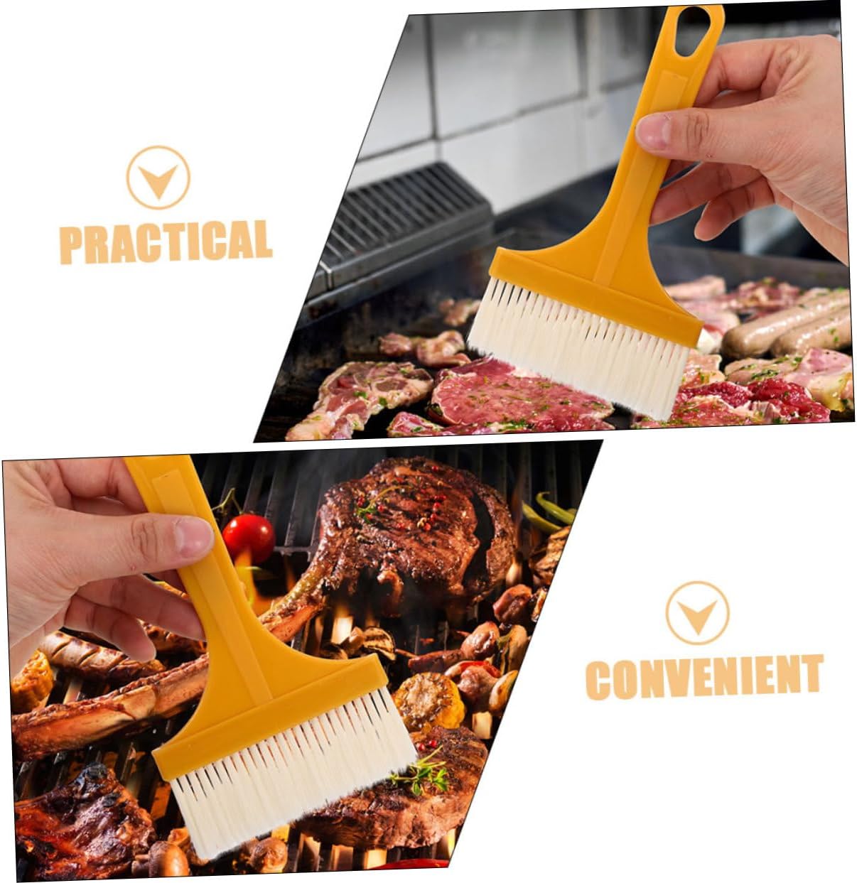 Tofficu 10-Piece High-Temperature Resistant Basting Brush Set Food-Grade Plastic Cooking Baking Brushes for Sauces Oil and Marinades for BBQ and Pastries