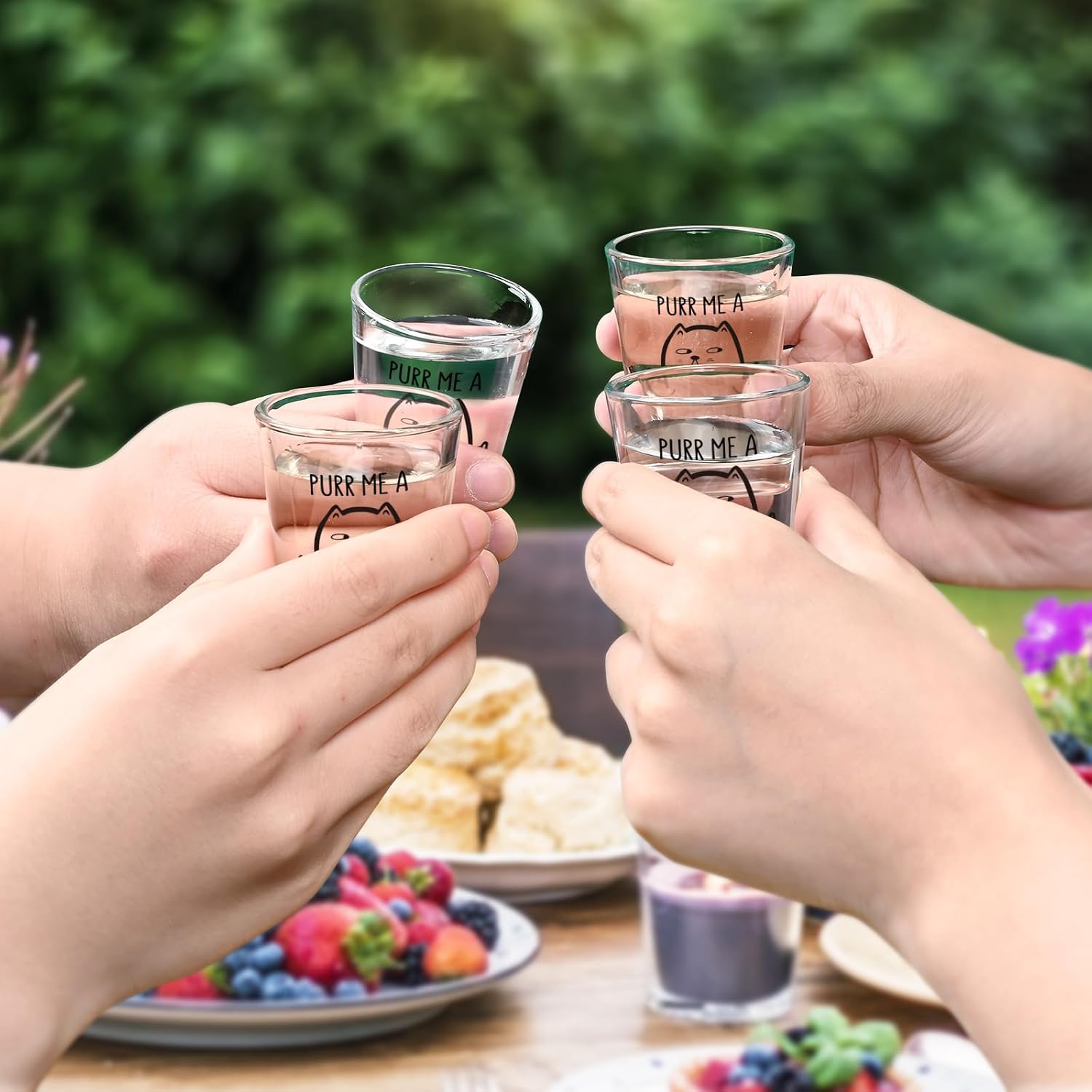Futtumy Purr Me a Shot Glass, 2 OZ Cat Shot Glass, Funny Cat Gifts for Cats Lovers Men Women Cowoker Family Friend, Unique Present Idea Pet Lover BirthdayChristmas Gifts