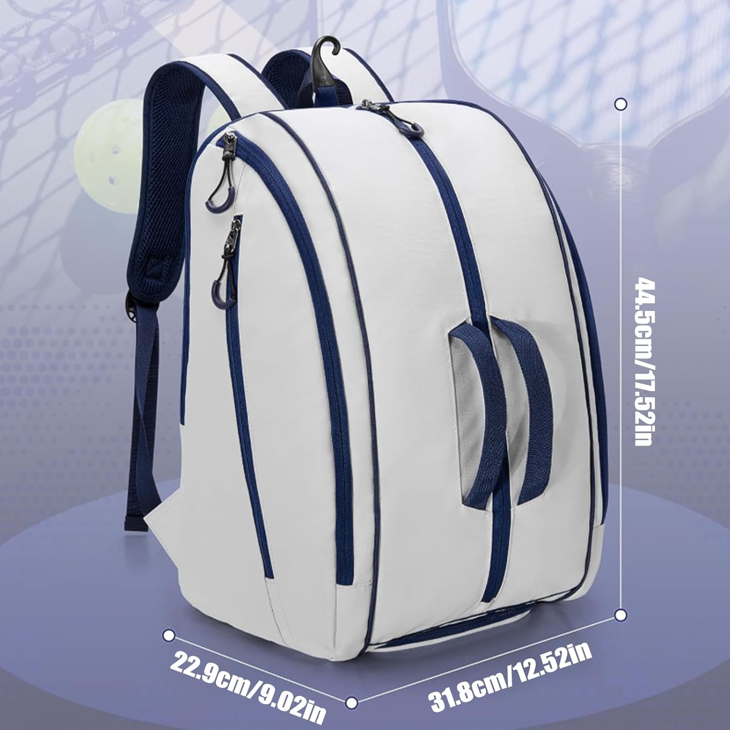 Pickleball Bag Canvas Peak Racket Storage Backpack Waterproof Multi-Layer Versatile Rucksack with Laptop & Shoe Compartment Fits Pickleball Paddles Outdoor Sports Classroom and Daily Use