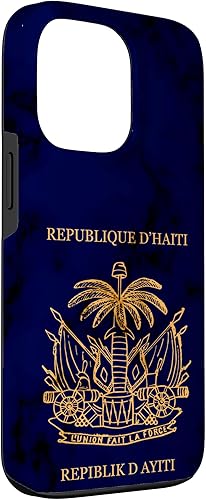 Vista 3 de iPhone 13 Pro Haití, haitiano, pasaporte de Haití, bandera de Haití. Funda