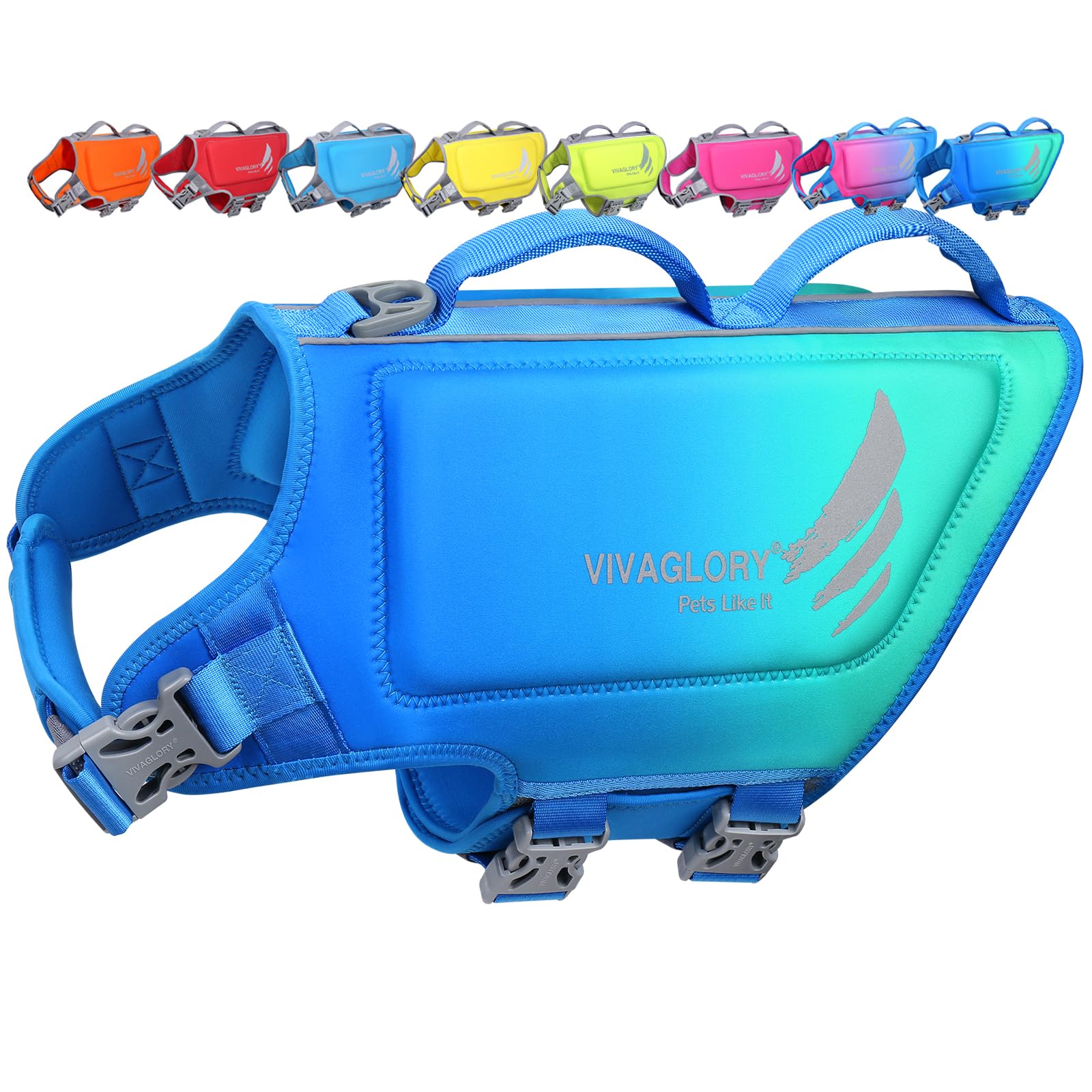 VIVAGLORY Hunde Schwimmweste High Buoyancy Hundeschwimmweste | Rettungswesten Hunde-Schwimmweste Schwimmweste zum Schwimmen, Auftrieb & Verstellbar for Hund