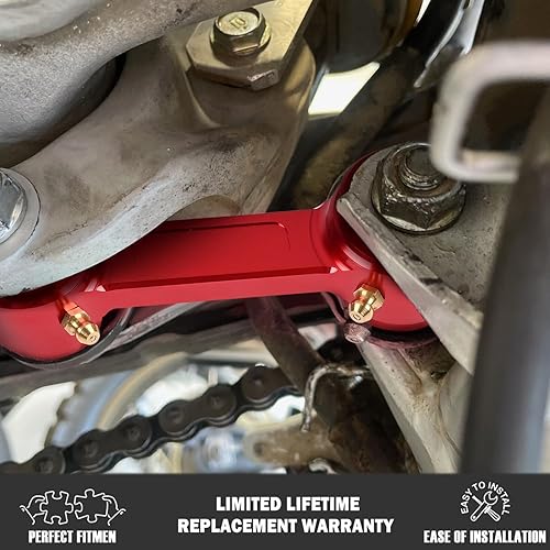 Miniatura 4 de Eslabón de bajada rojo de 1.18 pulgadas1.181 in para Honda XR650L 1993-2023 para XR600R 1985-2023, suspensión trasera de aluminio Billet CNC para