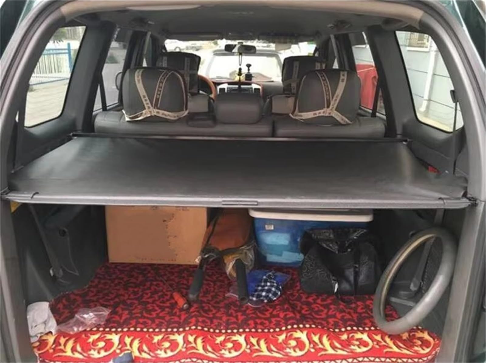 Copertura Bagagliaio Privacy Cappelliera Copertura Bagagliaio Posteriore per Toyota per Land per Cruiser LC100 FJ100 4700 1998-2007 Schermo Sicurezza Privacy(Nero)