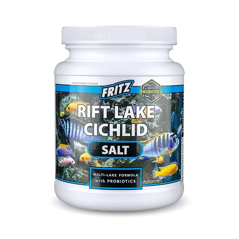 Fritz Aquatics Sal para Ciclídeos Africanos com Probióticos, Fórmula Multi-Lake, 1,36 kg