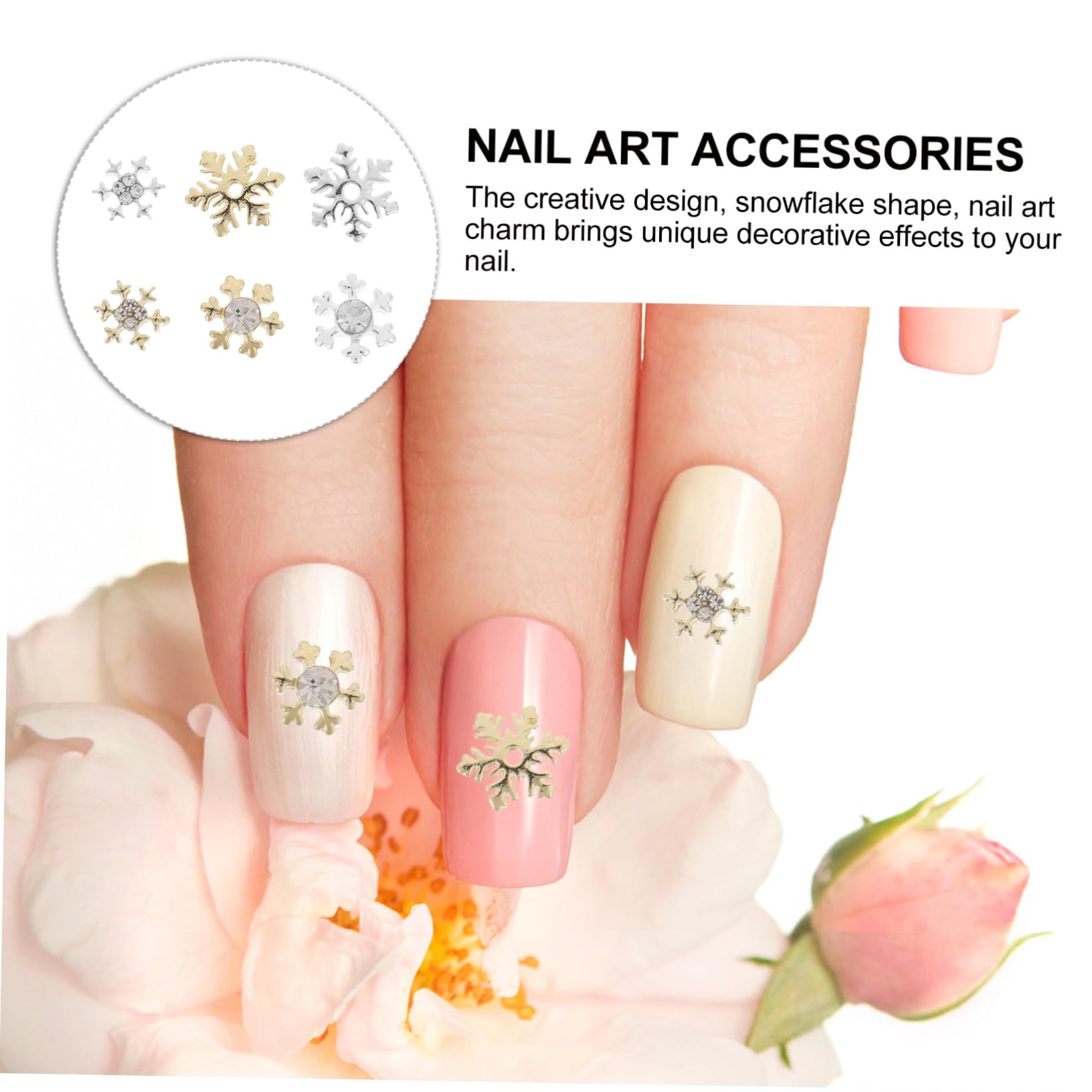 BESTYASH 5 Set Charm Per Unghie Decorazioni Glitterate Per Unghie Stile Natalizio Per Manicure E Decorazioni Per Feste 60 Pezzi*5
